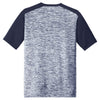 Sport-Tek Men's True Navy Electric/True Navy PosiCharge Electric Heather Colorblock Tee