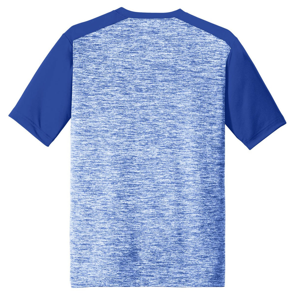 Sport-Tek Men's True Royal Electric/True Royal PosiCharge Electric Heather Colorblock Tee