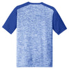 Sport-Tek Men's True Royal Electric/True Royal PosiCharge Electric Heather Colorblock Tee