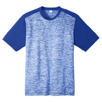 Sport-Tek Men's True Royal Electric/True Royal PosiCharge Electric Heather Colorblock Tee