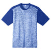 Sport-Tek Men's True Royal Electric/True Royal PosiCharge Electric Heather Colorblock Tee