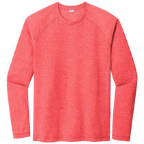 Sport-Tek Men's True Red Heather PosiCharge Long Sleeve Tri-Blend Wicking Raglan Tee