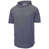 Sport-Tek Men's True Navy Heather Posicharge Tri-Blend Wicking Short Sleeve Hoodie