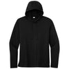 Sport-Tek Men's Black Triad Solid Posicharge Tri-Blend Wicking Long Sleeve Hoodie