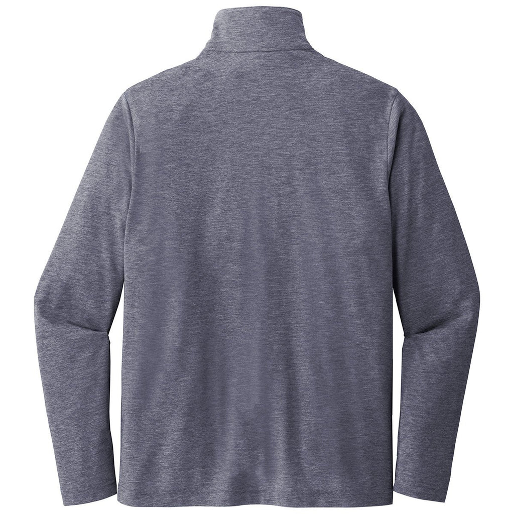 Sport-Tek Men's True Navy Heather PosiCharge Tri-Blend Wicking 1/4-Zip Pullover