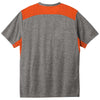 Sport-Tek Men's Deep Orange/Dark Grey Heather PosiCharge Tri-Blend Wicking Draft Tee