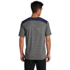 Sport-Tek Men's True Navy/Dark Grey Heather PosiCharge Tri-Blend Wicking Draft Tee