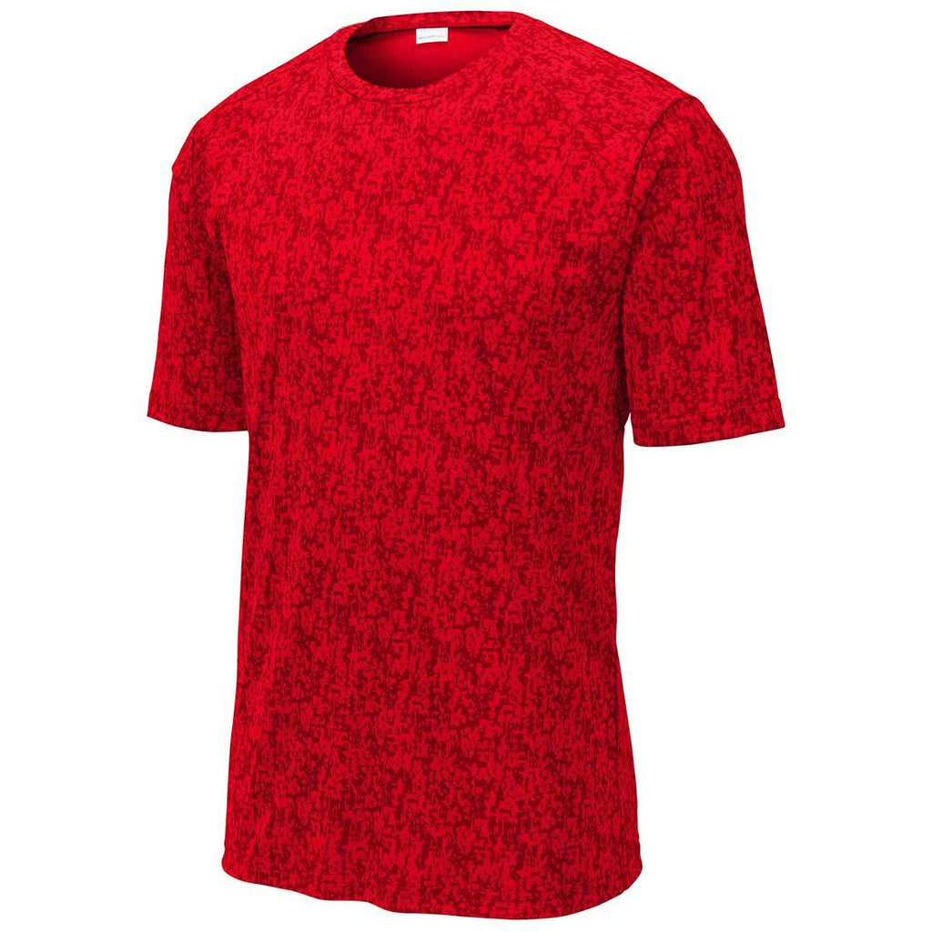 Sport-Tek Men's True Red PosiCharge Digi Camo Short Sleeve Tee
