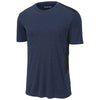 Sport-Tek Men's Dark Royal Heather/Black Endeavor Short Sleeve Tee