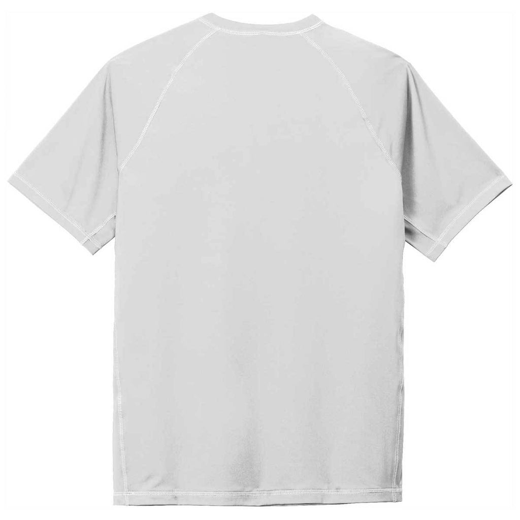 Sport-Tek Men's White Short Sleeve Rashguard Tee