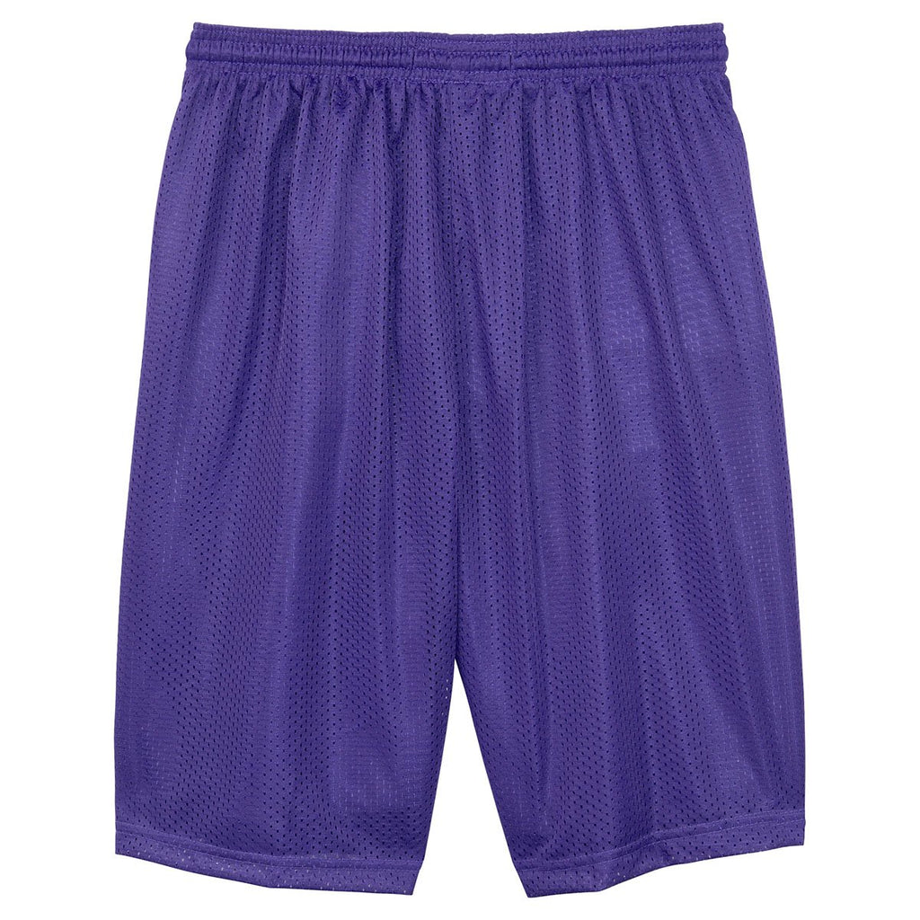 Sport-Tek Men's Purple Long PosiCharge Classic Mesh Short