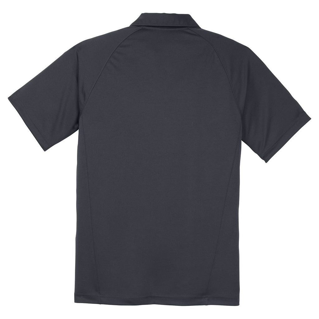 Sport-Tek Men's Black Dry Zone Sublimated Stripe Polo