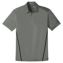 Sport-Tek Men's Dark Smoke Grey/Black Contrast PosiCharge Tough Polo