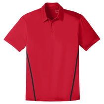 Sport-Tek Men's Deep Red/Black Contrast PosiCharge Tough Polo