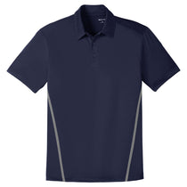 Sport-Tek Men's True Navy/Heather Grey Contrast PosiCharge Tough Polo
