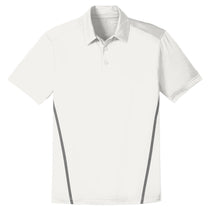 Sport-Tek Men's White/Heather Grey Contrast PosiCharge Tough Polo