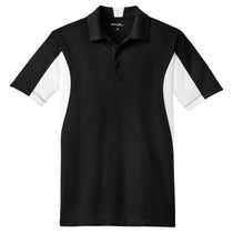 Sport-Tek Men's Black/White Side Blocked Micropique Sport-Wick Polo