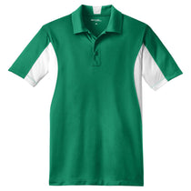 Sport-Tek Men's Kelly Green/White Side Blocked Micropique Sport-Wick Polo