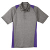Sport-Tek Men's Vintage Heather/Purple Heather Colorblock Contender Polo