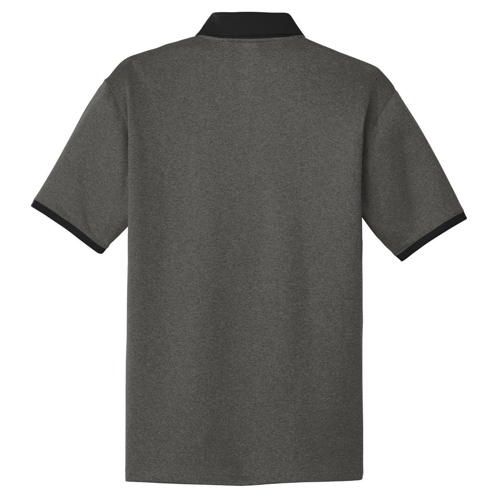 Sport-Tek Men's Graphite Heather/Black Heather Contender Contrast Polo