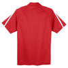 Sport-Tek Men's True Red/ White PosiCharge Micro-Mesh Colorblock Polo