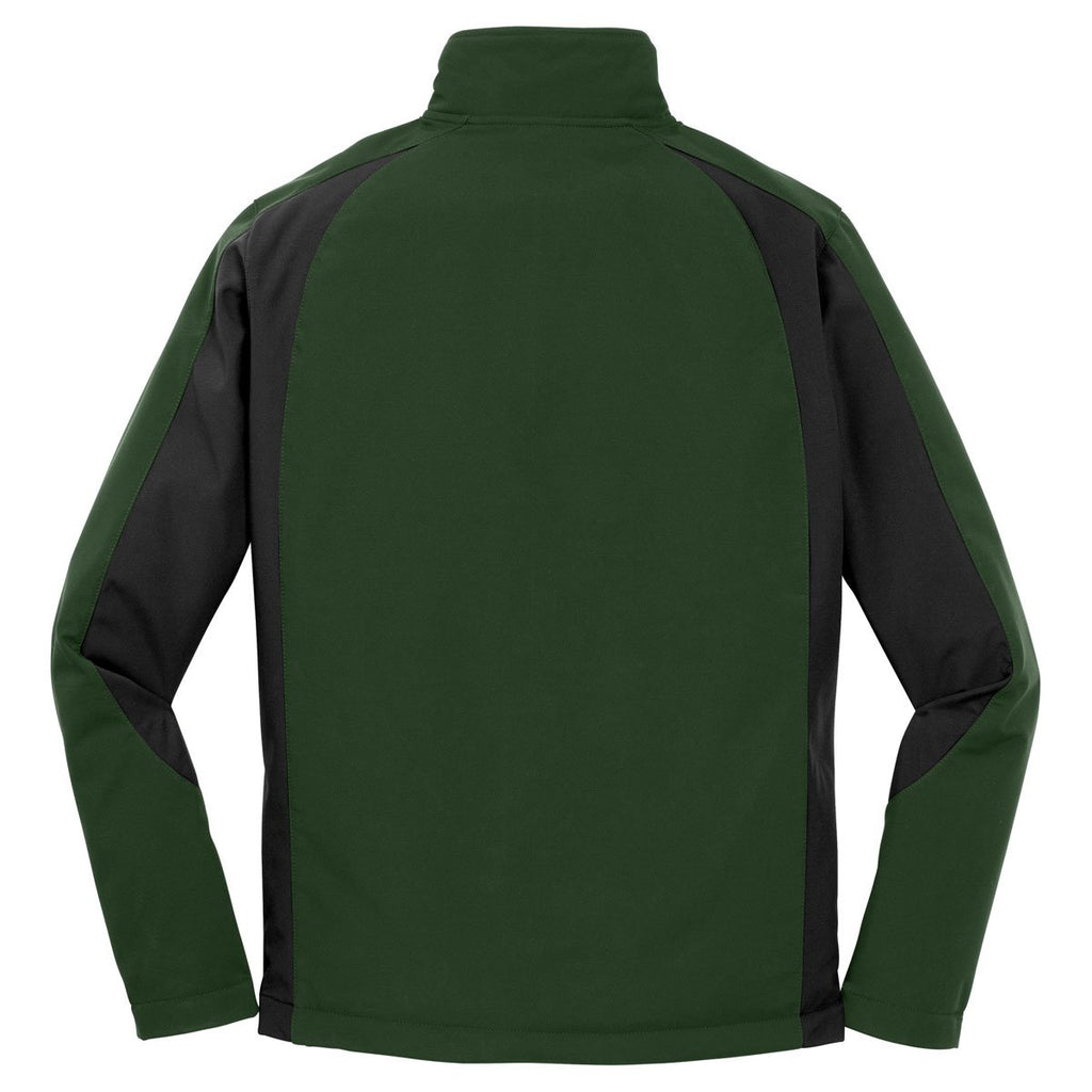 Sport-Tek Men's Forest Green/Black Colorblock Soft Shell Jacket