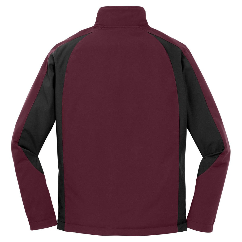 Sport-Tek Men's Maroon/Black Colorblock Soft Shell Jacket
