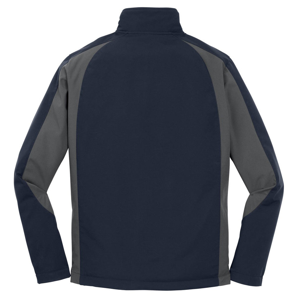 Sport-Tek Men's True Navy/Iron Grey Colorblock Soft Shell Jacket