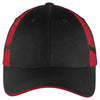 Sport-Tek Black/True Red Dry Zone Mesh Inset Cap