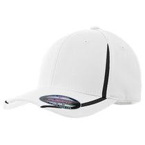 Sport-Tek White/Black Flexfit Performance Colorblock Cap