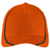 Sport-Tek Deep Orange/Black Flexfit Performance Colorblock Cap