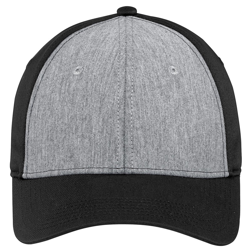 Sport-Tek Vintage Heather/Black Jersey Front Cap