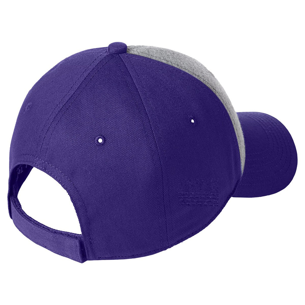 Sport-Tek Vintage Heather/Purple Jersey Front Cap