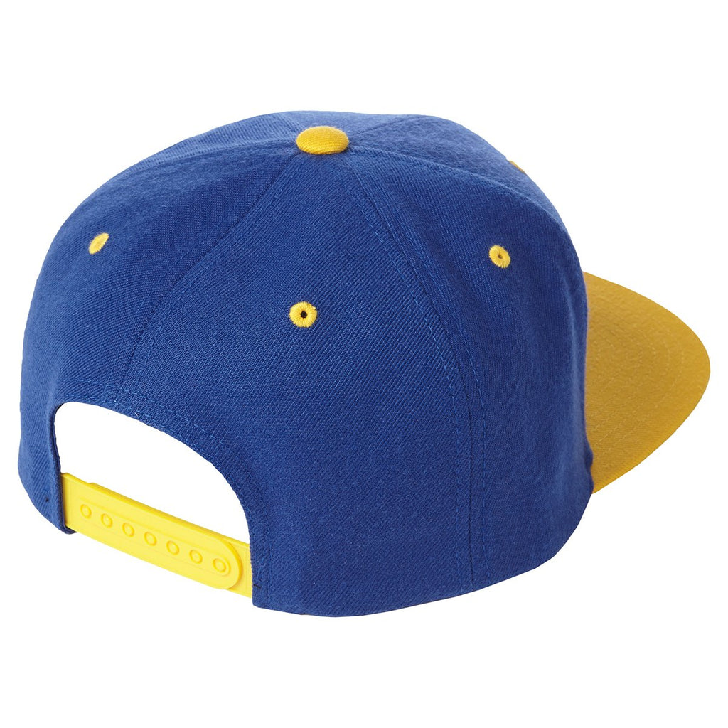 Sport-Tek True Royal/Gold Flat Bill Snapback Cap