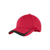 Sport-Tek True Red/Black Pique Colorblock Cap