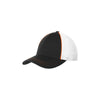 Sport-Tek Deep Orange/Black/White Piped Mesh Back Cap