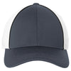 Sport-Tek Black/Graphite/White Piped Mesh Back Cap