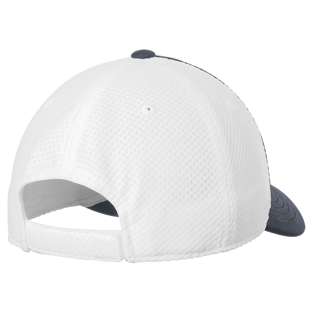 Sport-Tek Black/Graphite/White Piped Mesh Back Cap