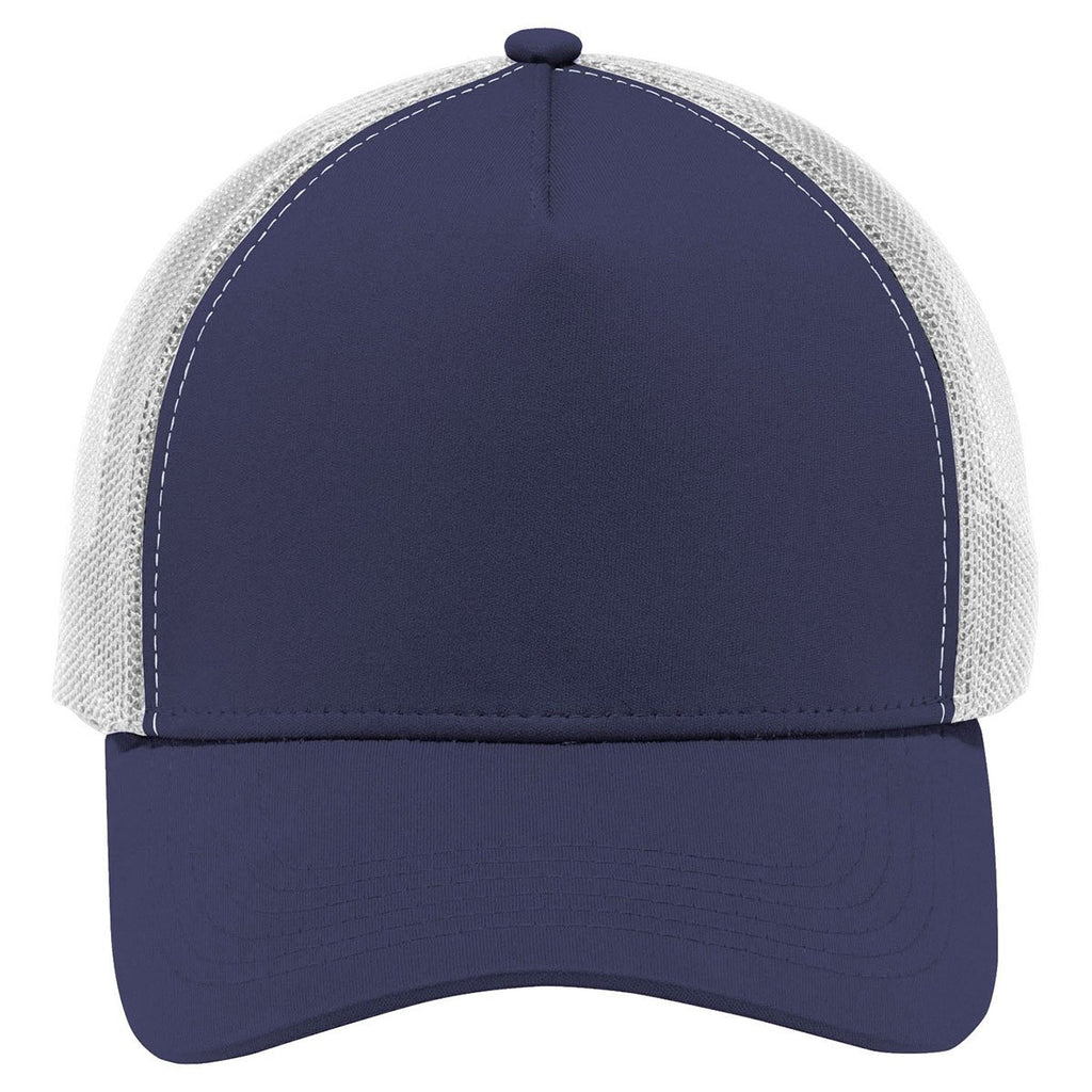 Sport-Tek True Navy/White PosiCharge Competitor Mesh Back Cap
