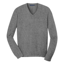 Port Authority Men's Medium Heather Grey V-Neck Sweater