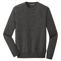 Port Authority Men's Black Marl Marled Crew Sweater
