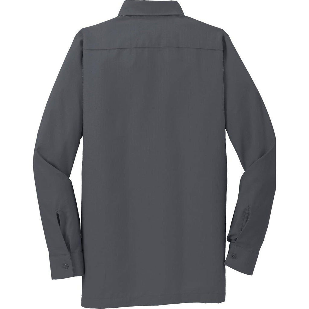 Red Kap Men's Charcoal Long Sleeve Solid Ripstop Shirt