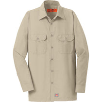 Red Kap Men's Khaki Long Sleeve Solid Ripstop Shirt
