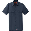 Red Kap Men's Navy Short Sleeve Solid Ripstop Shirt