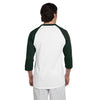 Champion Men's White/Dark Green Baseball T-Shirt
