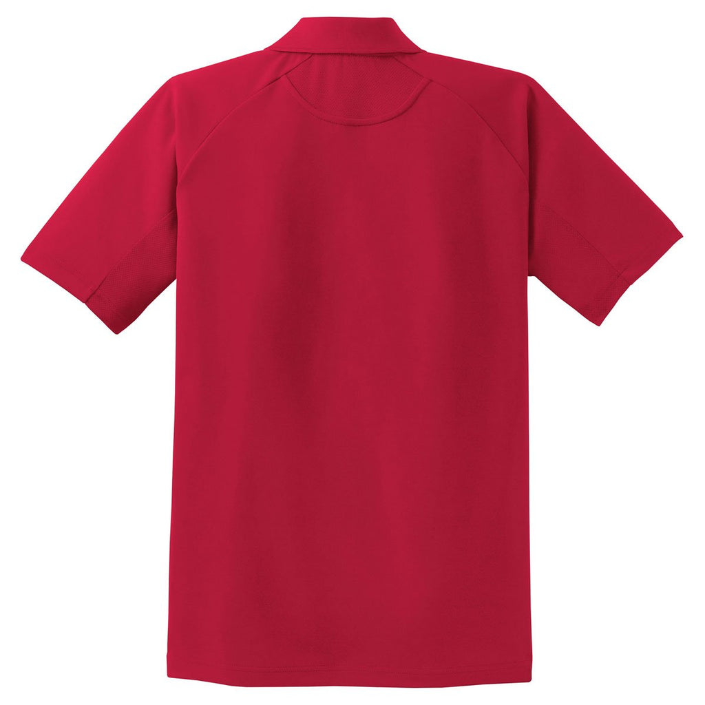 Sport-Tek Men's Engine Red Dri-Mesh Pro Polo