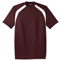 Sport-Tek Men's Maroon/White Dry Zone Colorblock Crew