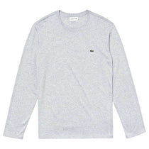 Lacoste Men's Silver Grey Chine Long Sleeve Pima Cotton Jersey Crewneck T-Shirt