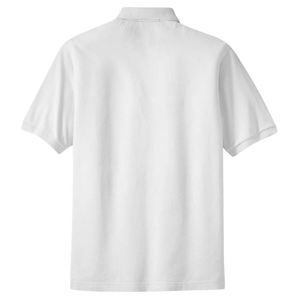 Port Authority Men's White Tall Pique Knit Polo