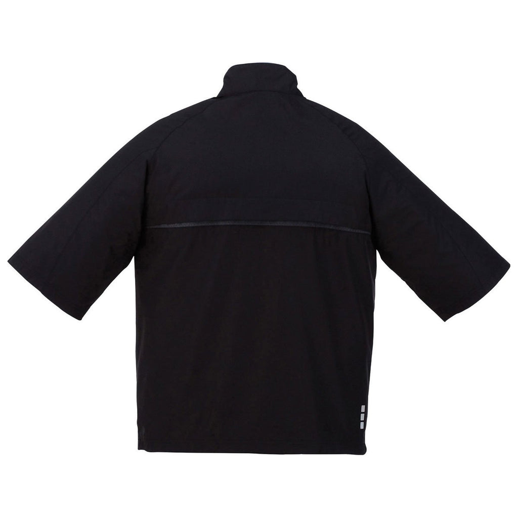 Elevate Men's Black/Grey Storm Powell Short Sleeve Half Zip Windshirt